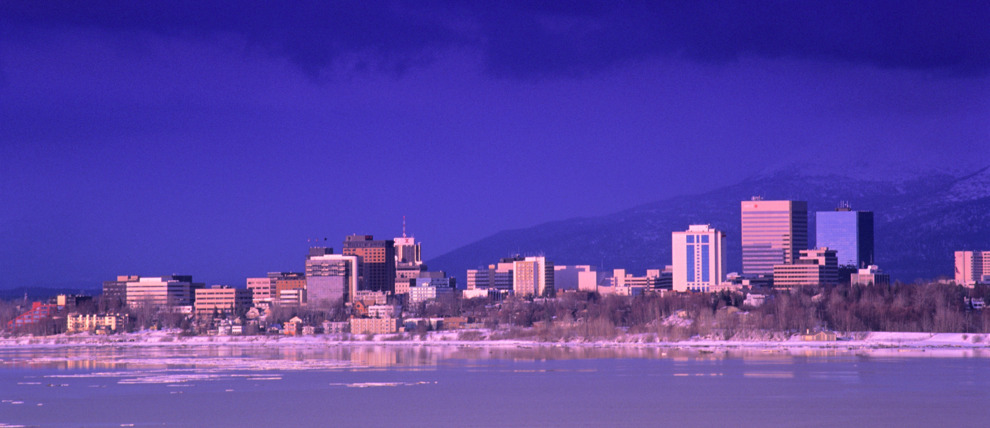 Anchorage skyline during a spring evening. Anchorage skyline during a spring evening.